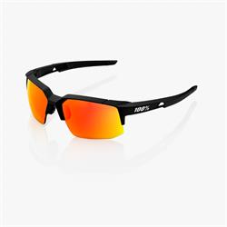 100%  Speedcoupe, Soft Tact Black, HIPER Red Multilayer Mirror Lens