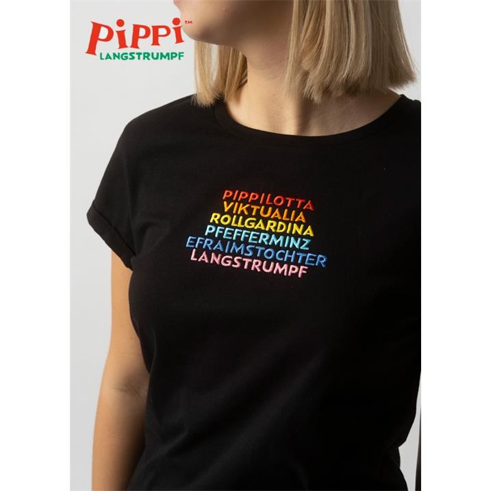 Damen T-Shirt "Pippilotta Viktualia" - schwarz