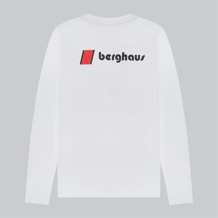 Berghaus Unisex Heritage Front&Back Logo LS Tee white