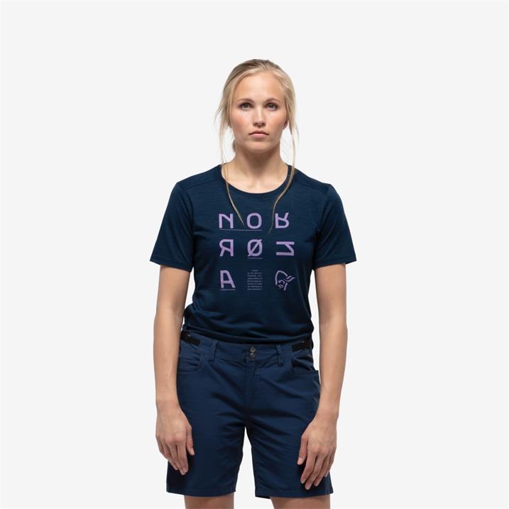 Norrona Svalbard Wool indigo night/violet tulle Damen T-Shirt