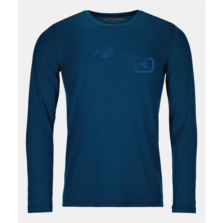 Ortovox 185 Merino Logo Spray LS Men / petrol blue