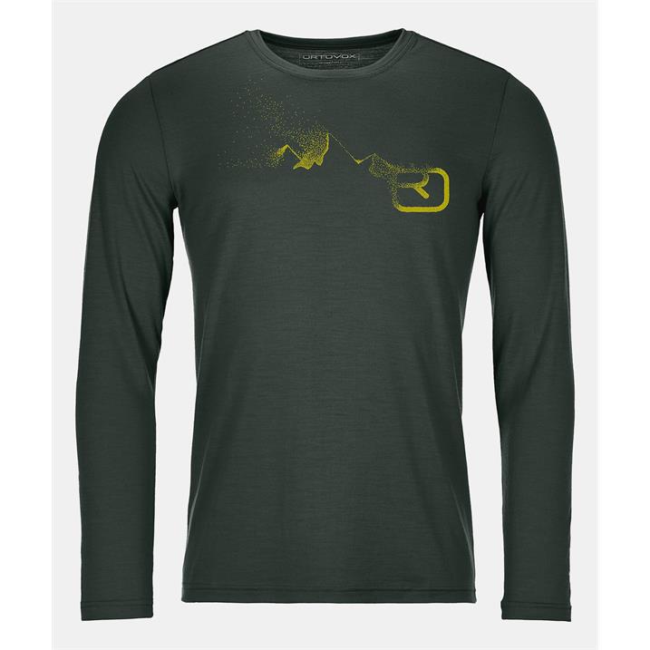 Ortovox 185 Merino Logo Spray LS M green pine Herren Longsleeve