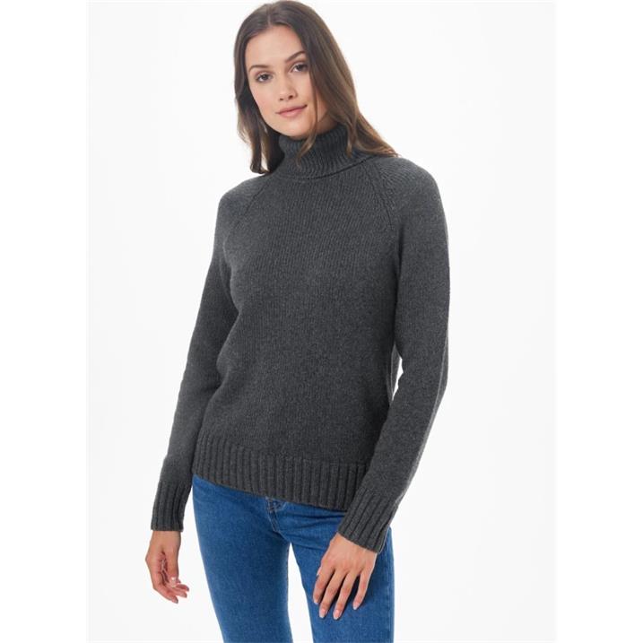 TenTree Highline Wool Turtleneck Sweater W dark grey heath