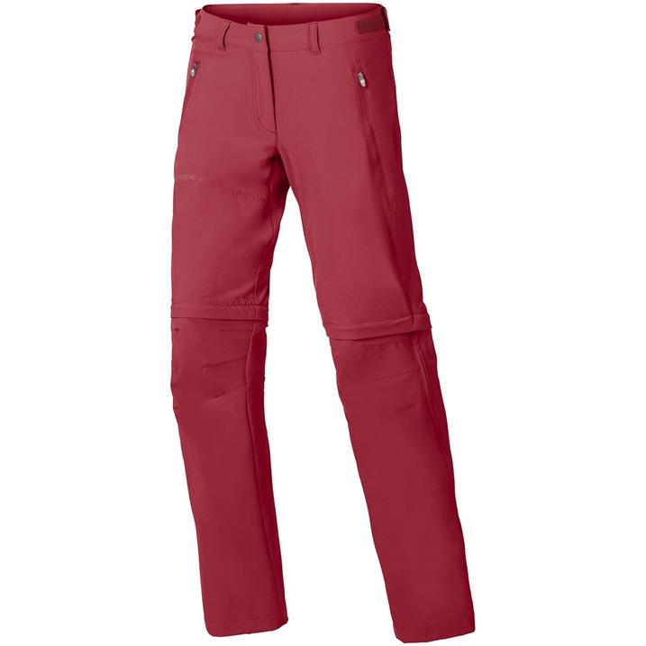 Vaude Wo Farley Stretch ZO T-Zip Pants short red cluster